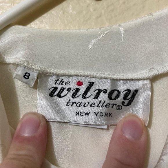 Vintage 1960's The Wilroy Traveler Women's White Floral High Neck Blouse Size 8 - Picture 5 of 7